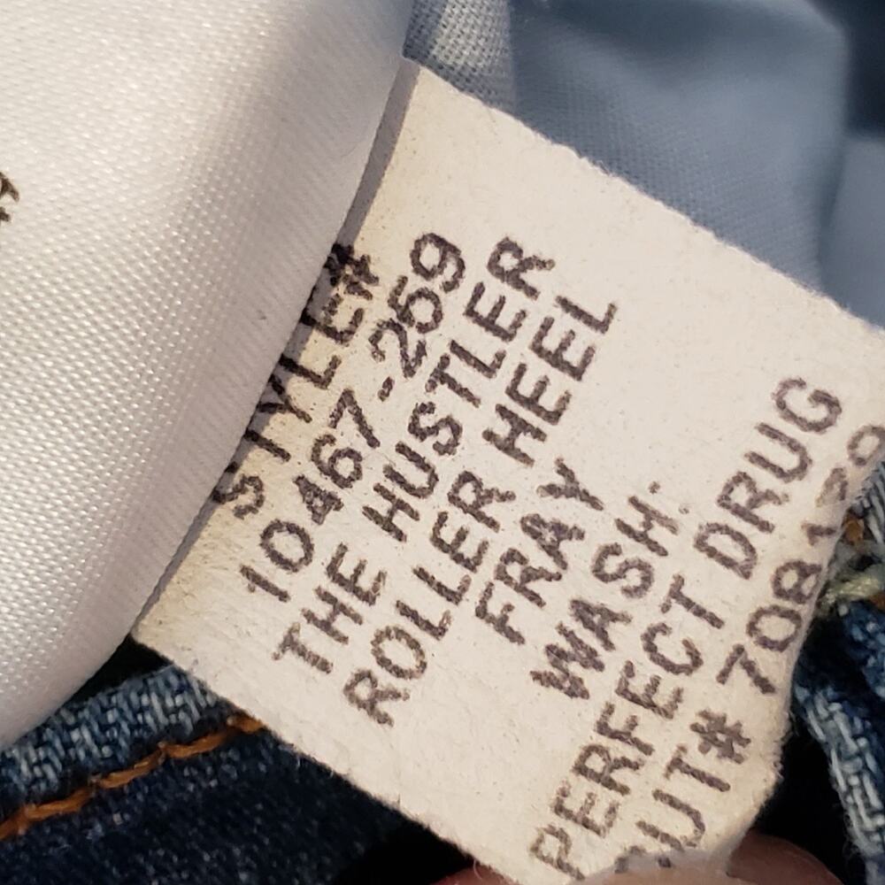 Mother Jeans The Hustler Roller Heel Fray 25/26 Perfect Blue Wide Leg High Rise - Picture 10 of 15